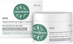 DermaVeen Face Regenerating Night Cream 50mL | Hypoallergenic, Free From Common Irritants, Dermatologically Tested