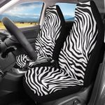 Howilath Zebra Stripes Anti-Slip Car Seat Cover Front Seats Only 2-Piece Seat Protector Cushion Covers Auto Accessories Universal Fit All Seasons