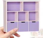1:12 Scale Dollhouse Bookshelf, Elegant Doll House Book Shelf with Functional Storage, Perfect Doll House Accessories for Living Room or Bedroom