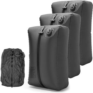 Reeyee Electric Vacuum Compression Bag Kit, 20L Portable Travel Packing Cube with Built-in Pump, Type-C Rechargeable, Odor & Waterproof Anti-Rip TPU, Saves 60% Space Storage bags (3, Gray)