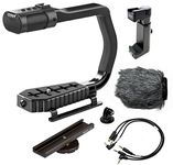 Sevenoak MicRig Universal Video Grip Handle with Integrated Stereo Microphone, Windscreen, & Bonus Shoe Extender Bracket for DSLR Cameras, iPhone/Android Smartphones & GoPro HERO3, HERO3+ & HERO4