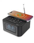 MAJORITY Knapton | Bedside Clock Radio with Bluetooth | 15W Wireless Charging & USB Charging Port | DAB+ and FM | Loud Dual Alarm, Sleep & Snooze Function | Large Dimmable Backlit LCD Display