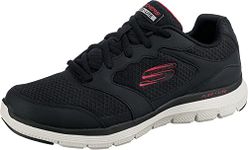 SKECHERS Flex Advantage 4.0 Men's Trainers, Black / red, 8 UK