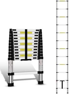 SDOER Telescoping Ladder,14.5 FT Multi-Purpose Collapsible Telescopic Extension Ladders, Aluminum telescoping Ladder for Indoor Or Outdoor, Heavy Duty 330 lbs Load