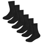 Heatwave Pack Of 6 Kids Thermal Socks Boys Girls Winter Boot Warm Sock Walking Thick Heavy Boot Cosy Hiking Gift, Black 9/12 (4-7 Years)