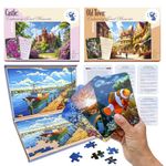 QUOKKA 100 Pieces Dementia Puzzles for Elderly - Large Piece Activities Products for Seniors - 3 Alzheimers Jigsaw Puzzle Games for Adults Embracing Travel Memories - Cognitive Gifts for Men and Women