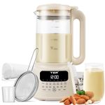 61oz Nut Milk Maker Machine, TER 10-in-1 Soy Milk Maker for Almond/Oat/Soy Milk, Juice, Milkshake, Rice Paste, Auto Clean/24H Preset Time/12H Keep Warm, with 7 Accessories, Beige