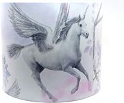 Unicorn & Princess Castle Lampshade for Ceiling & Table Lamps - Glitter, Horses, Pony, Snowflake Design, Girls Themed Bedroom & Nursery