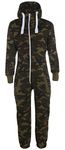 Mens Camo Camouflage Onesie Hooded Zip Onesies Playsuit All in One Piece Jumpsuit Nouvelle Adult onesie Size Aztec Print Hoodie, CAMOUFLAGE GREEN