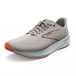 Brooks Men’s Hyperion Neutral Running Shoe, Grey/Skylight/Red Orange, 9.5 UK