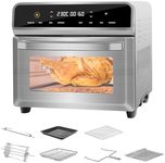 SHANBEN Air Fryer Mini Oven 24L Countertop Oven 1800W Electric Toaster Cooker and Grill Multi-Function 60min Timer&Temperature Control 60-230℃ 430 Stainless Steel Inner Double Layered Glass Door