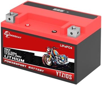 MOUDENSKAY Lithium Motorcycle Battery 12V Lithium Powersport Battery with BMS and Display YTZ10S 4AH 300CCA 51.2WH LiFePO4 Motorcycle Starter Batteries for Motorcycles,ATV,UTVetc