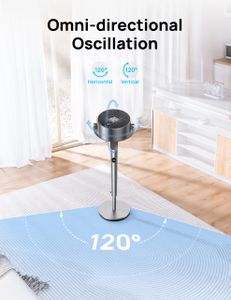 DREO Standing Fan 20dB – 120° Omni-Directional, Remote, 8 Speeds, 35-40" Adjustable