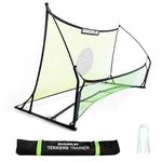 QUICKPLAY TEKKERS TRAINER Football Rebounder - 6.5x4' Spot Net & 6.5x1.5ft Ground Pass Nets, Dual Nets Portable Football Training Equipment for Kids & Adults