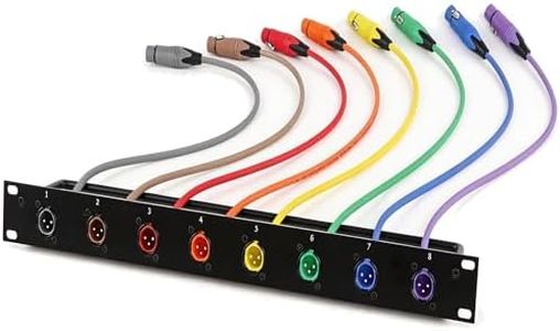 AMIMA 1U 8-Channel XLR Male to Female Color-Coded Patch Panel (Male to Female)