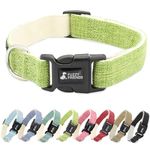 Fuzzy Friends Green Hemp Dog Collar - Hypoallergenic Dog Collar - Comfortable for Sensitive Skin or Allergies with no Harsh Dyes or Chemicals - 5 Sizes from X-Small to x-Large Breeds