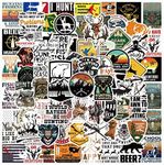 MAIOUSU STORE 100PCS Go Hunting Stickers, Outdoor Adventure Wildness Decals Vinyl Waterproof Stickers for Water Bottle Laptop Luggage Helmet Skateboard Snowboard Guitar Scrapbook Phone Gifts for Teens