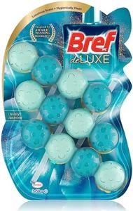 Bref Deluxe Disposable Toilet Bowl Cleaner (3x 50g), Hanging Toilet Freshener with Lovely Jasmine Scent to Deep Clean Toilet, Toilet Foaming Cleanser Rim Blocks