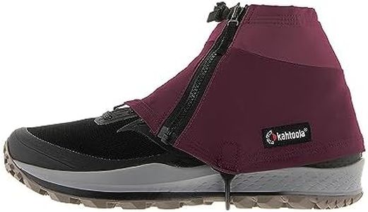 Kahtoola INSTAgaiter Low Gaiters for Hiking, Trail Running, Mountaineering, Hunting, Rocky Terrain, Mud, Snow & Ice - Berry - Large|X-Large