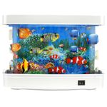 Fake Fish Tank Aquarium Toy, Artificial Fish Lamp Aquarium, Artificial Tropical Fish Decorative, Aquarium Lights Motion Lamp Night Light for Bedroom Living Room Office Decor (Small Fish)