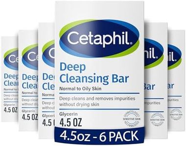 Cetaphil Bar Soap, Deep Cleansing Face and Body Bar, Pack of 6, For Dry to Normal, Sensitive Skin, Soap Free, Hypoallergenic, Paraben Free, Fragrance Free, Removes Makeup, Dirt and Oil