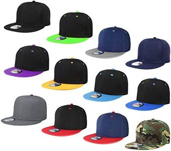 Falari Wholesale 12 Pack Snapback Hat Cap Hip Hop Style Flat Bill Blank Solid Color Adjustable Size, 12-Pack Assorted #2, One Size