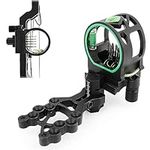 SHARROW Compound Bow Sight Fiber Optic 5 Pin Bow Sight Aluminum Alloy Adjustable for Compound Bow Hunting Shooting