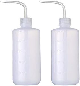 Beoncall Tattoo Wash Bottle, 2Pcs 500ml Safety Tattoo Wash Bottle Watering Tools,Economy Plastic Squeeze Bottle for Tattoo Supplies(500ml / 16oz)