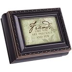 Friends Like You are Precious and Few Black with Gold Trim Finish Small Keepsake Jewelry Box