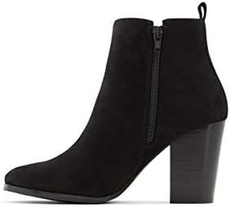 ALDO Women's Noemieflex Block Heel Ankle Boot, Black Suede, 6.5