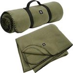 Brandit Fleece Blanket Army Outdoor Winter Blanket Fleece German Army Camping Blanket Colour: Olive