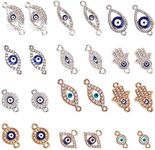 nbeads 24 Pcs Evil Eye Charms, Alloy Links Halskette Steckverbinder Alloy Evil Eye Anhänger Für DIY Armband Ohrringe