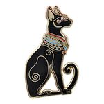 REAL SIC Egyptian Cat Enamel Pin Custom Novelty Cartoon Animal Brooch Ancient Egypt Bastet Black Kitty Lover Friends Lapel Pins Shirt Bag Jacket Funny Badge Jewelry Gift