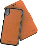 iPhone XR Leather Wallet Case, Crave Vegan Leather Guard Removable Case for Apple iPhone XR (6.1 Inch) - Brown