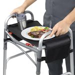 Vive Walker Tray for Folding Walker - (w/Pockets & Cup Holder) - Adult Mobility Accessories - Fits Standard Walkers - Medical Table for Seniors Non Slip Mat (Standard)