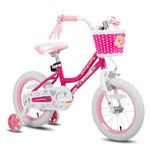 JOYSTAR 16 Inch Girls Bike, Toddler Bike for 4 5 6 7 Years Old Girl, 16" Kids Bikes with Training Wheels & Basket, Children's Bicycle for Ages 4-7 yr, Fuchsia