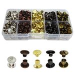 YMAISS 160 Sets Chicago Screws 1/4in Bookbinding Binding Screw Chicago Button Post Rivets Screw Belt Screws Leather Photo Albums Screw Nail Rivets Studs Philip Head with 5 Color and Each 32sets