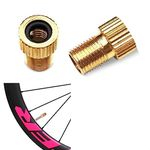 2pcs Bike Bicycle Pump Adapter Valve Copper Adapter,Bike Pump Adapter Converter,Presta Valve Adapter,Bike Pump Adaptor,Presta to Schrader Valve Adapter for Standard Pump or Air Compressor(Gold)