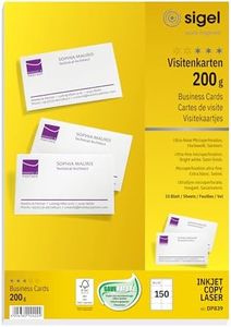 Sigel DP839 150 Tarjetas de visita precortadas, imprimible, 85 x 55 mm, 200 g / m², blanco