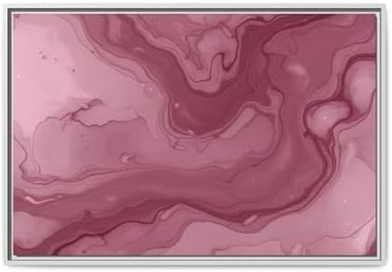 BrickByDreamCo - Pink Marble Abstract Matte Canvas Framed | Fluid Art Wall Print