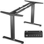 VIVO Electric Dual Motor Stand Up Desk Frame for 40 to 85 inch Table Tops, Frame Only, 2 Stage Height Adjustable DIY Workstation with Memory Controller, Black, DESK-E-200B