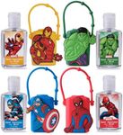 Evergreen Research Disney Store Marvel Hand Sanitizer Holder Set - Pack of 4, Travel Size, Refillable and Portable Sanitizers w/Holders and Clip