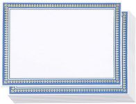 50 Pack Award Certificate Paper with Blue Border 8.5 x 11 for Printing Graduation, Diploma and Achievement (White)