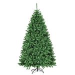 HAPPYGRILL 7.5ft Christmas Tree, Premium PVC Needles, Hinged Douglas Full Fir, with Sturdy Metal Stand, Artificial Christmas Tree, 2250 Branch Tips