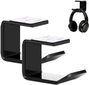 Headphone Stand Hanger, Proxima Direct Headset Holder Under Desk Mount Hook Hanger for All Size Wired Wireless Headphone / Gaming Headphone Earphone, Black (Black+Black)