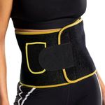 LEOPAX Waist Trimmer Belt Slim Body Sweat Wrap for Stomach and Back Lumbar Support - (Yellow, Large)