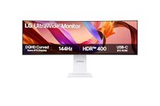LG UltraWide Monitor 49U950A – 5K QHD Curved Nano IPS 49 Inch, 32:9, 144Hz, 5ms, HDR 400, DCI-P3 98%, G-sync, FreeSync Premium, Built-in KVM & Speakers, USB Type-C, HDMI 2.1, White