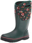 BOGS Women's Classic Tall Wide Calf Rain Boot, Painterly Print - Emerald, 7