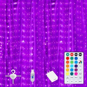 16 Colors Curtain Lights with Remote - 250 LED