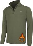 Willit Men's Fleece Pullover Winter Shirts Long Sleeve Quarter Zip Cold Weather Golf Hiking Casual Warm Shirts Army Green S